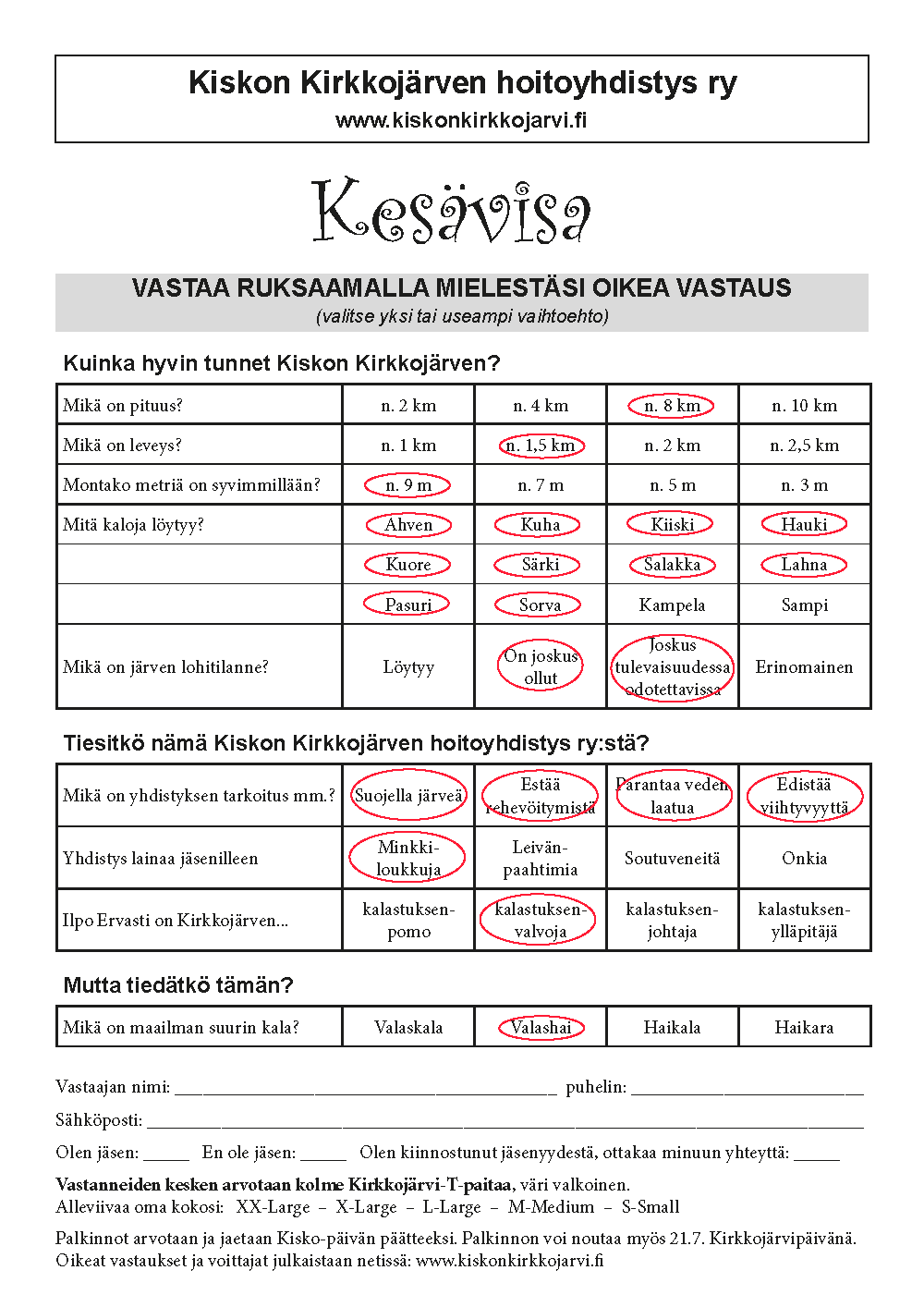 Kilpailuvastaukset