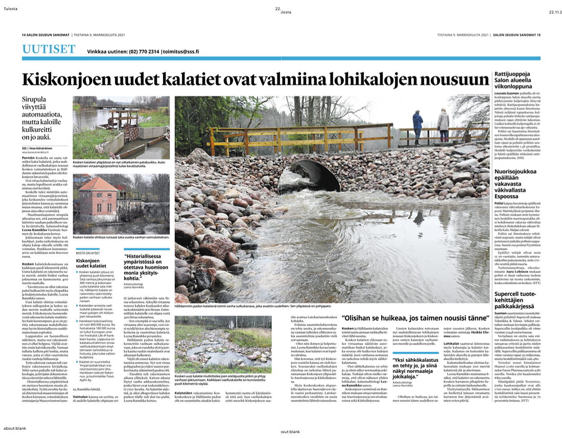 Salon Seudun Sanomat 2021 11 09